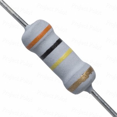 300K Ohm 1W Flameproof Metal Oxide Resistor - Medium Quality (Min Order Quantity 1 pc for this Product)