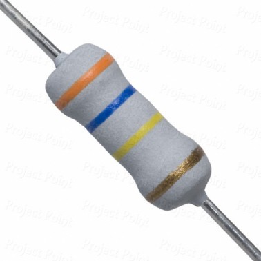 360K Ohm 1W Flameproof Metal Oxide Resistor - Medium Quality (Min Order Quantity 1 pc for this Product)