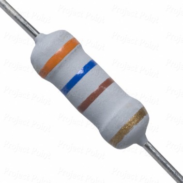 360 Ohm 1W Flameproof Metal Oxide Resistor - Medium Quality (Min Order Quantity 1 pc for this Product)