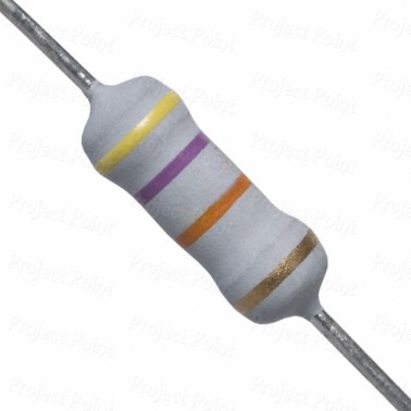 47K Ohm 1W Flameproof Metal Oxide Resistor - Medium Quality (Min Order Quantity 1 pc for this Product)