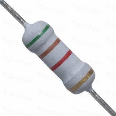 5.1K Ohm 1W Flameproof Metal Oxide Resistor - Medium Quality (Min Order Quantity 1 pc for this Product)