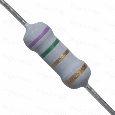 7.5 Ohm 1W Flameproof Metal Oxide Resistor - Medium Quality (Min Order Quantity 1 pc for this Product)