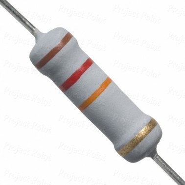 12K Ohm 2W Flameproof Metal Oxide Resistor - Medium Quality (Min Order Quantity 1 pc for this Product)