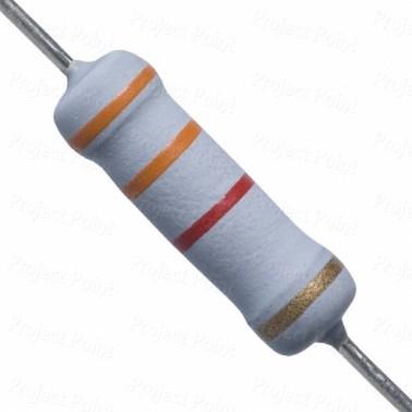 3.3K Ohm 2W Flameproof Metal Oxide Resistor - Medium Quality (Min Order Quantity 1 pc for this Product)