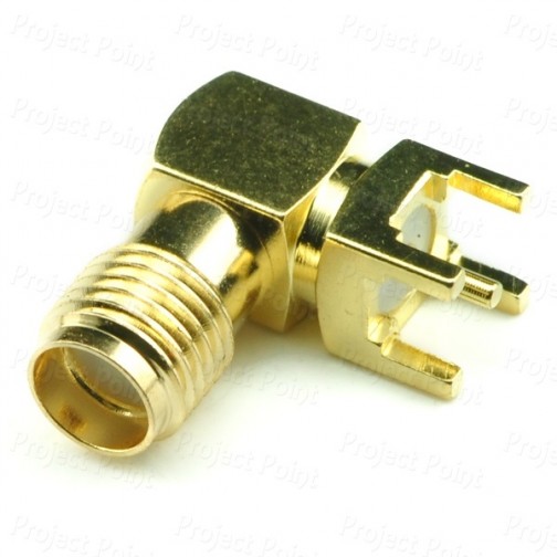 SMA Connector - Gold Plated Female Horizontal PCB Mount (Min Order Quantity 1 pc for this Product)