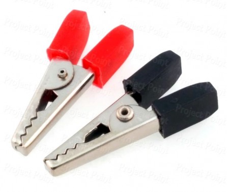 33mm Crocodile (Alligator) Clip - Medium Quality Red+Black (Min Order Quantity 1 pc for this Product)