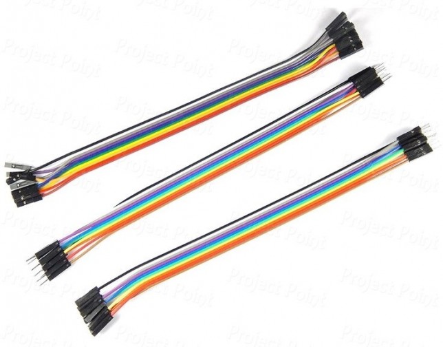 10cm Ribbon Cable Female to Female Jumper Wires - 10x1 (Min Order Quantity 1 pc for this Product)