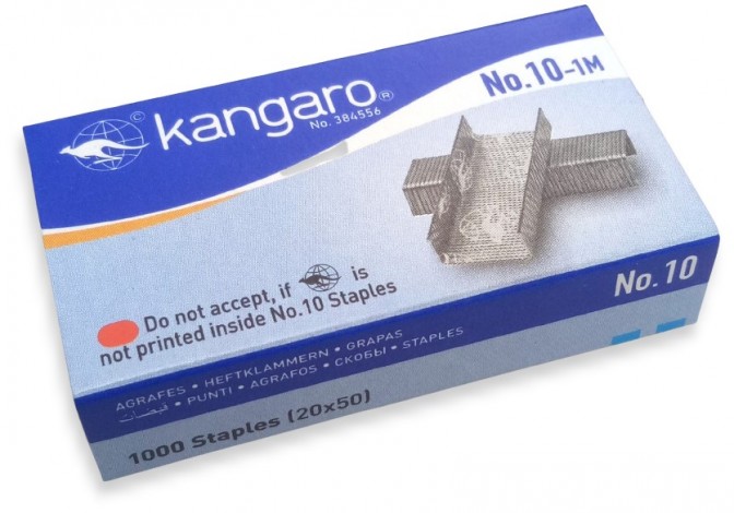 High Quality Stapler Pin No.10 - Kangaro (Min Order Quantity 1 box for this Product)