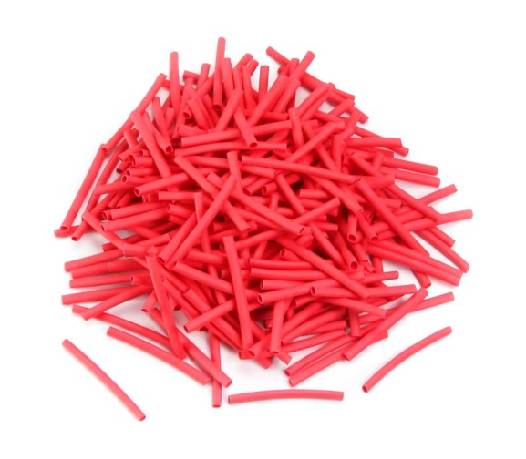 Pre-Cut Heat Shrink Tube 1.5mm x 25mm Red - 100 Pcs (Min Order Quantity 1 pc for this Product)