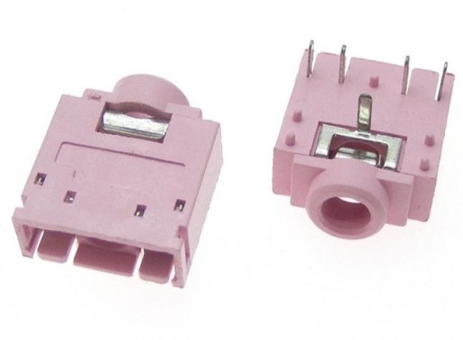 3.5mm Stereo Female Switched Socket - 5 Pin Pink (Min Order Quantity 1 pc for this Product)